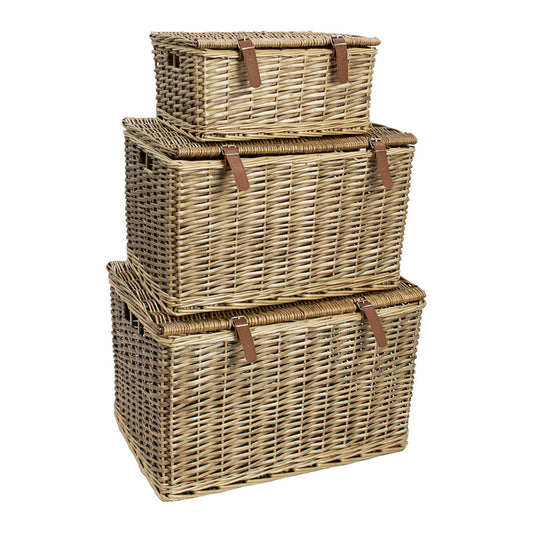 Lot de paniers de rangement en osier naturel - Petit, grand, très grand | Rangez avec style.