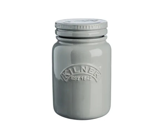 Bocale de rangement en céramique avec couvercle poussoir Morning Mist – Gardez notre cuisine organisée.