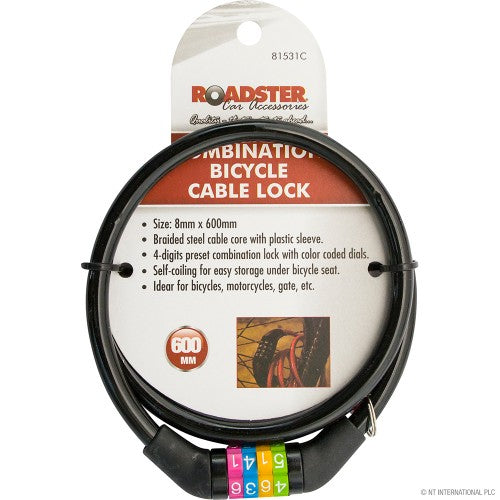 Secure Your Ride with Our Bicycle Combination Cable Lock | 8 x 600mm.