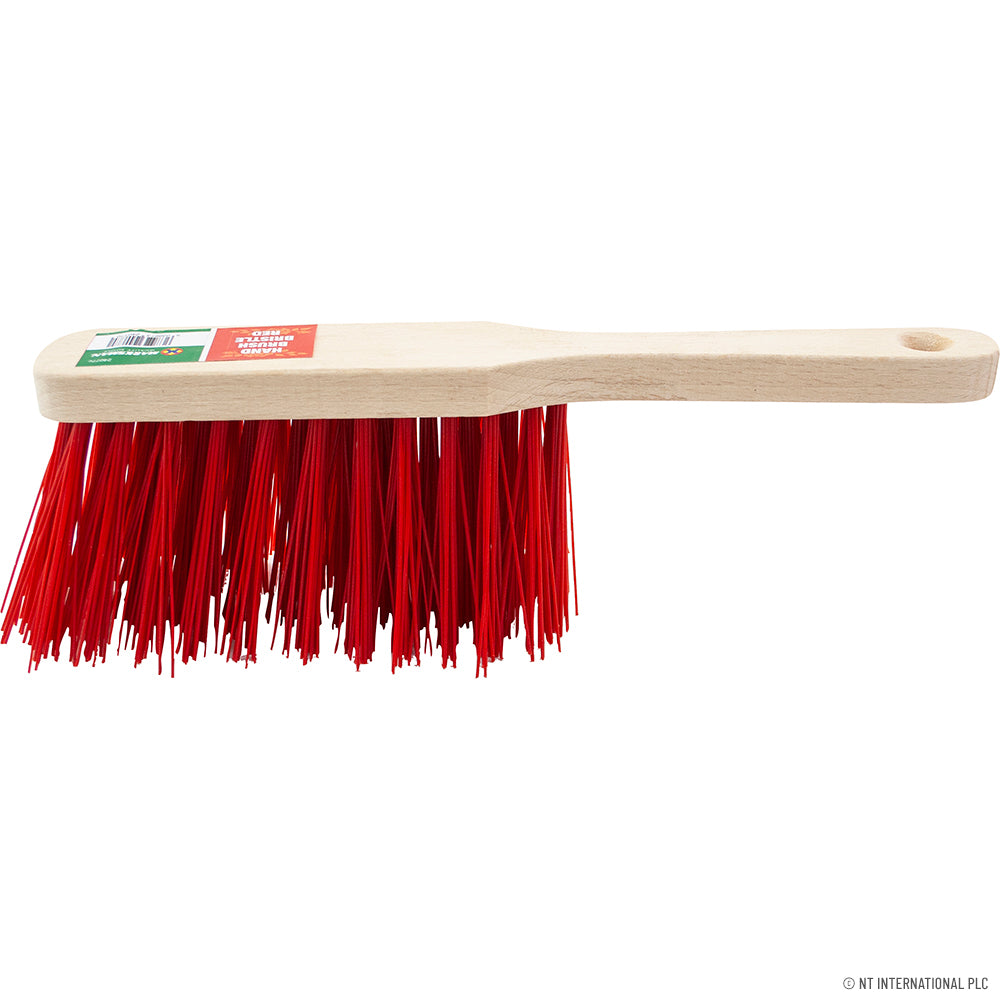 Brosse à main synthétique rouge 11" de haute qualité | Outil de nettoyage efficace.