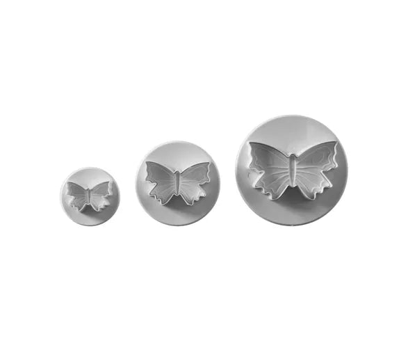 Découvrez le lot polyvalent de 3 emporte-pièces poussoirs Papillons | Améliorez votre expérience de pâtisserie.