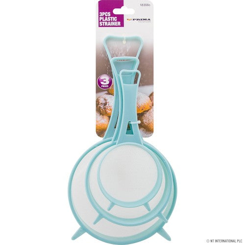 Filtrage sans effort avec notre ensemble de 3 passoires en plastique – Grande taille.