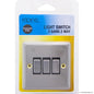 10A 3 Gang 2 Way Light Switch in Stylish Stainless Steel