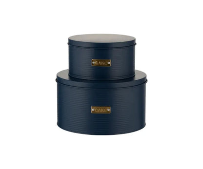 Sublimez votre cuisine : Lot de 2 boîtes à gâteaux Otto Navy | Des solutions de rangement élégantes.