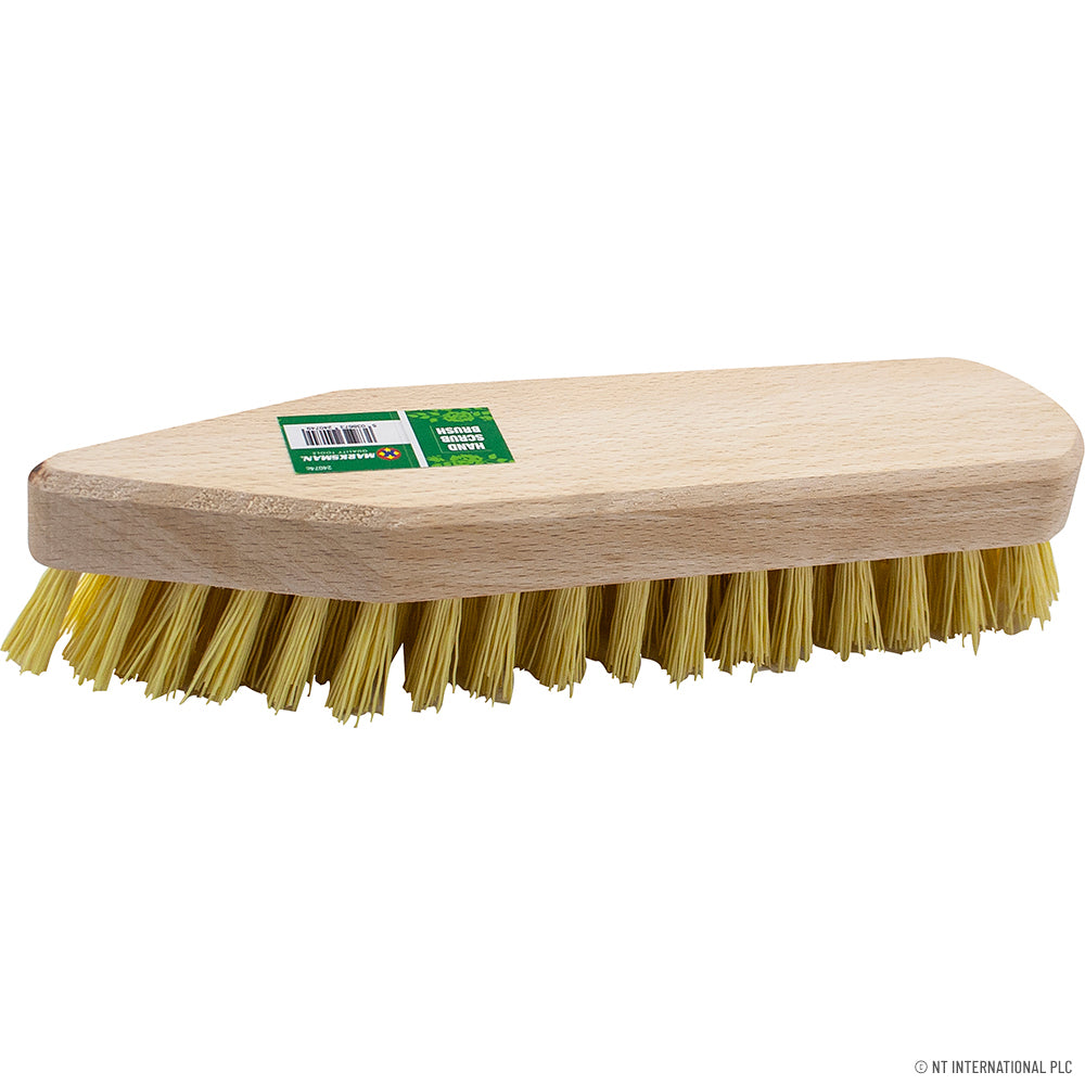 Brosse à récurer manuelle en bois naturel pour un nettoyage efficace | Éponge écologique.