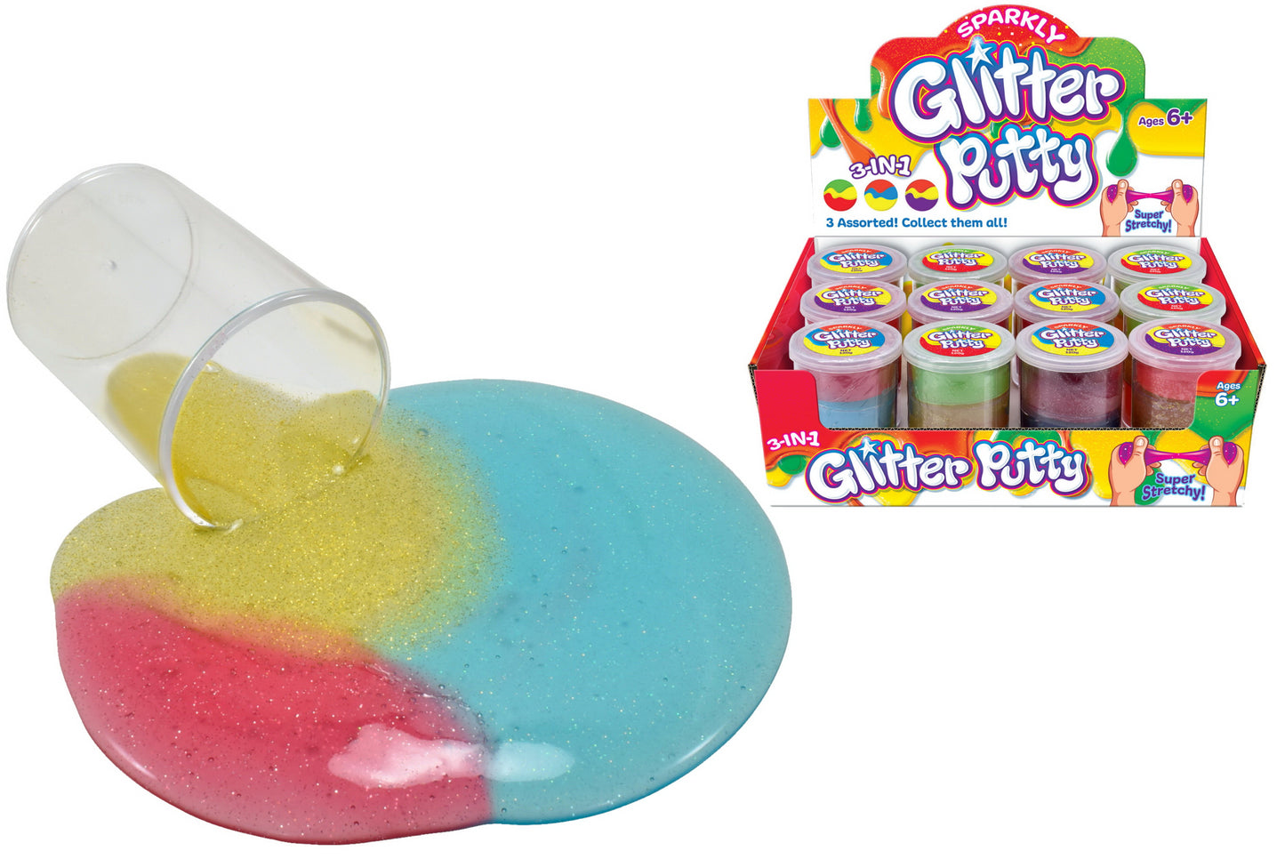Amusement Scintillant : Lot de 3 Pâtes à Modeler Pailletées (120 g chacune)