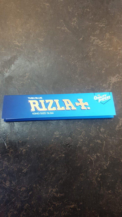 Roll Thin with Blue Rizla King Size Slim Papers Smooth & Even Burn