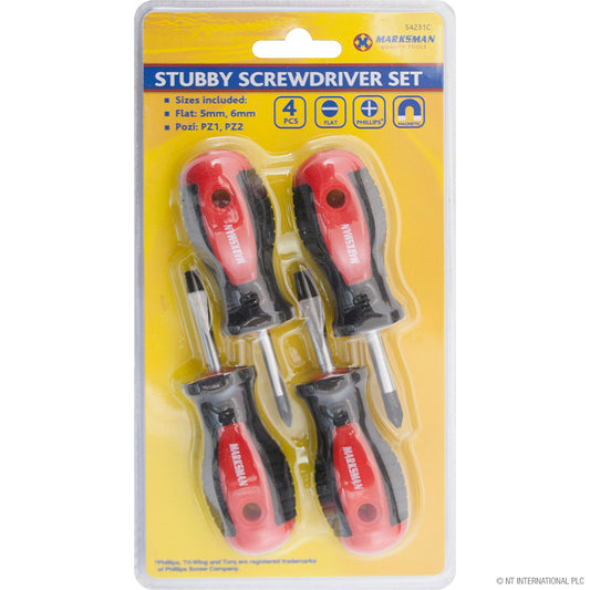 4pc Stubby Screwdriver Set for Efficient Repairs