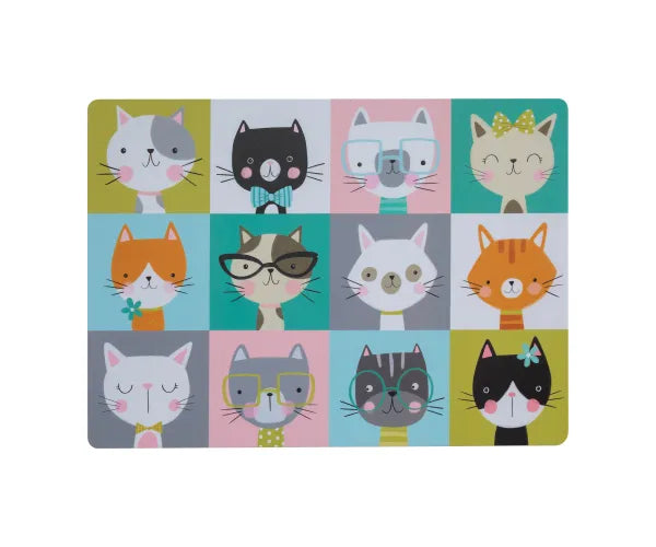 Set de table pour chat Pawtrait : Gardez vos sols propres avec style.