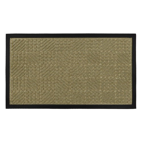 Paillasson Firth en caoutchouc – Beige 40x70cm env. Tapis d'entrée durable.
