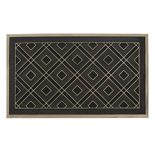 Tapis en caoutchouc Havana à picots – Cercles 45x75cm : Protection de sol durable et élégante.