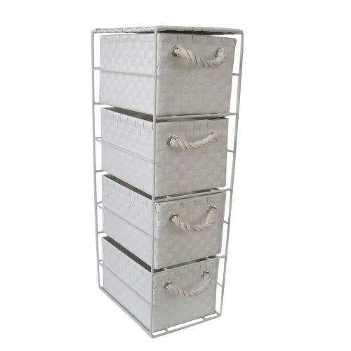 White Rectangular 4 Drawer Unit | Organize Your Space Efficiently.