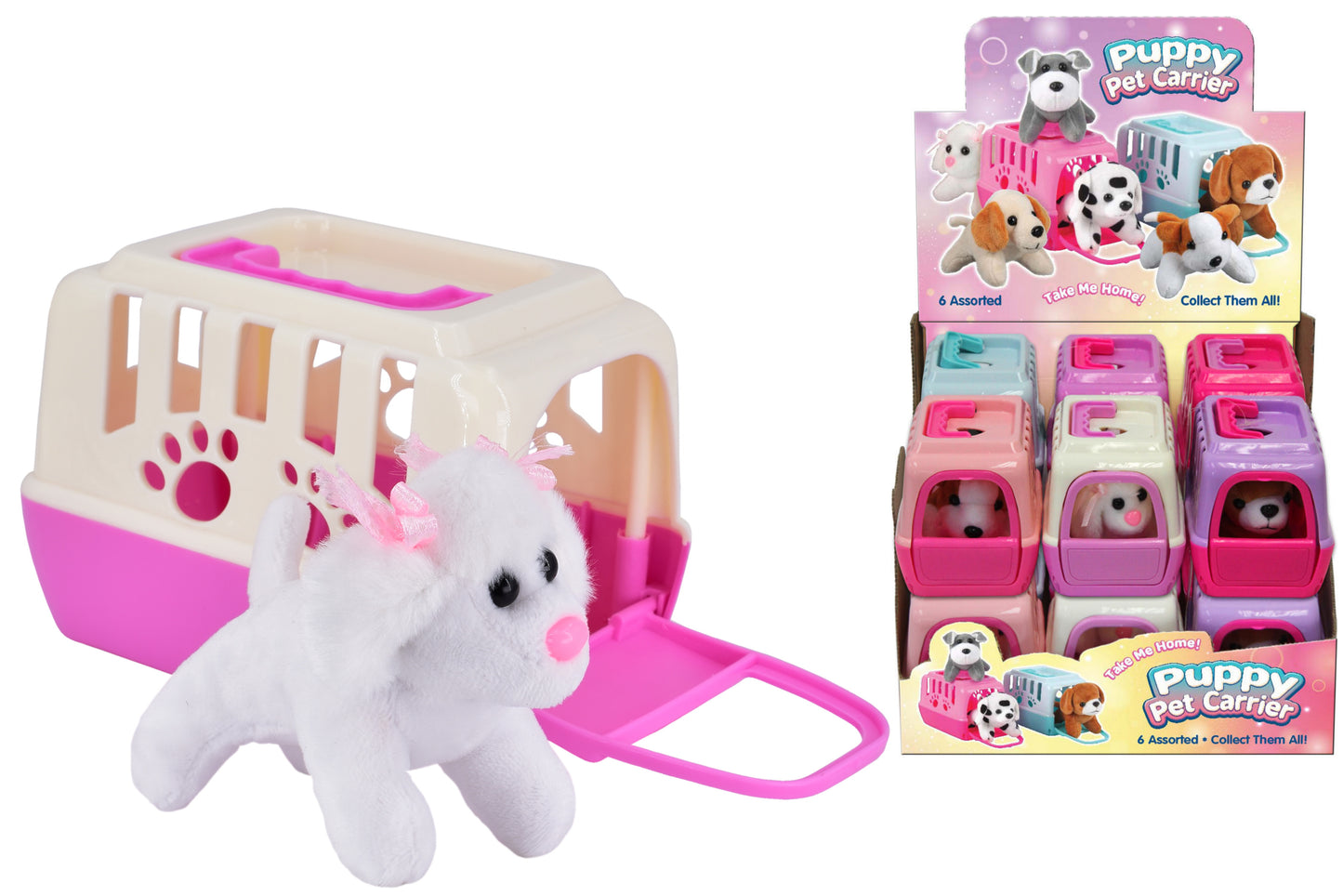 Obtenez votre chien en peluche dans sa mallette de transport et sa boîte de présentation - Styles assortis disponibles