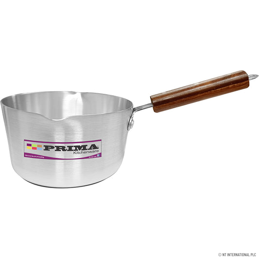 Casserole à lait premium de 14 cm avec manche en bois - Taille idéale pour une portion individuelle et un chauffage parfait