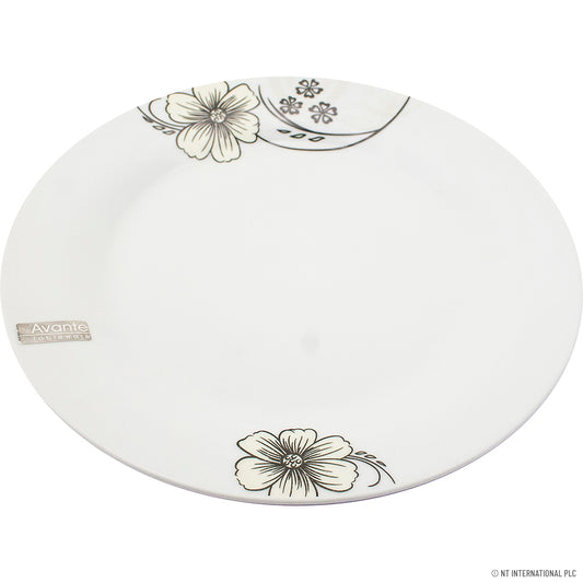 Sublimez votre expérience culinaire avec une assiette plate de 26,5 cm (10,5") au magnifique motif floral.