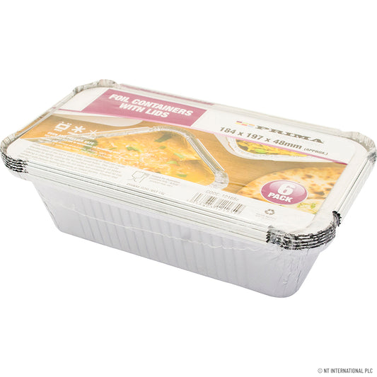 Lot de 6 conteneurs en aluminium 6A de qualité supérieure avec couvercles - Stockage alimentaire durable pour chaque cuisine