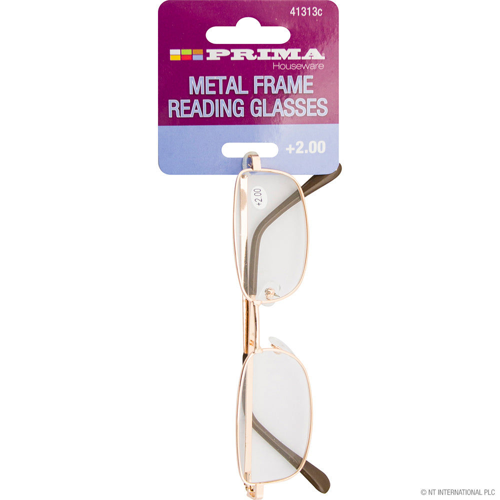 Stylish Metal Frame Reading Glasses +2.00 | Enhance Your Vision in Style.