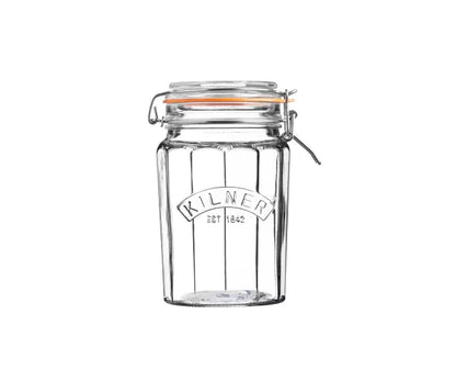 Organisez-vous avec le bocal à couvercle à clip à facettes 0,95 litre | La solution de rangement parfaite.