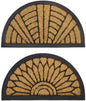 Half Moon Rubber and Coir Doormat - 2 Pack Set for Stylish and Functional Entryways