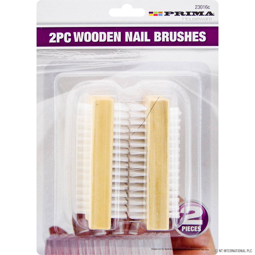 Obtenez des ongles étincelants avec les 2 brosses à ongles en bois.