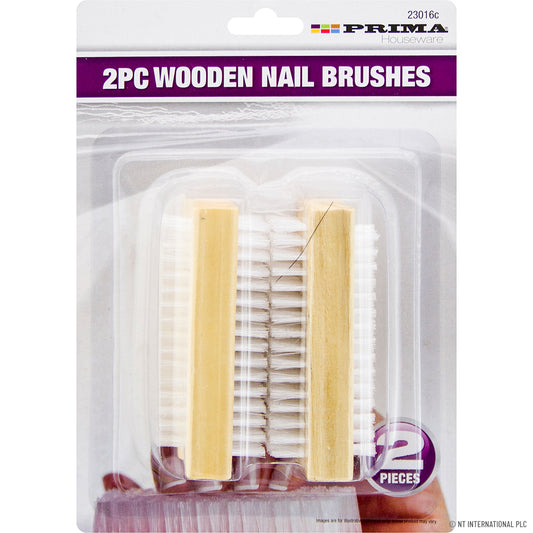 Obtenez des ongles étincelants avec les 2 brosses à ongles en bois.