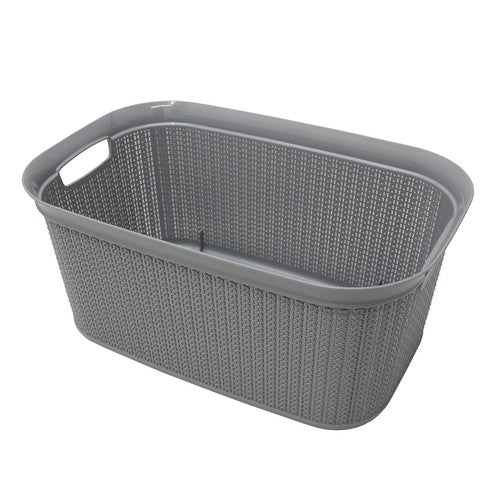 Panier à linge rectangulaire élégant Loop 38 L gris, rangez facilement.
