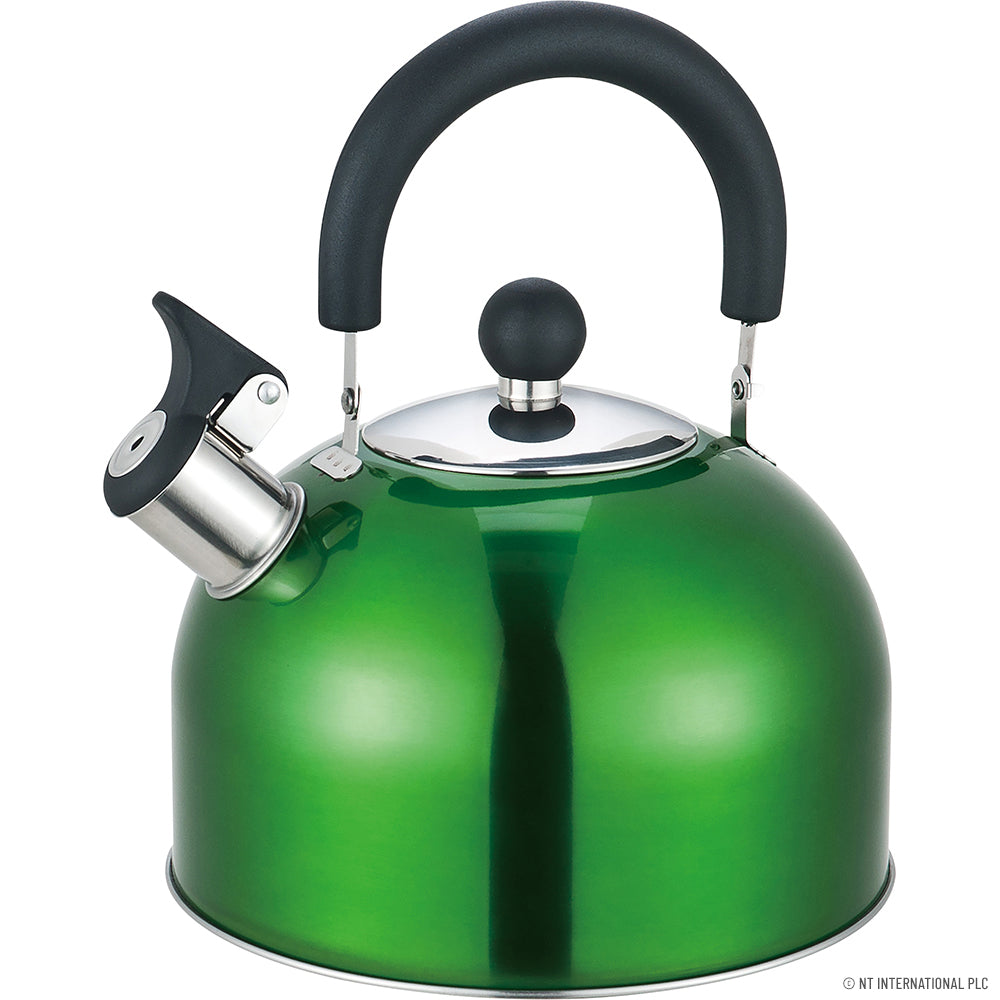 2.5L Stainless Steel Whistling Kettle in Metallic Green