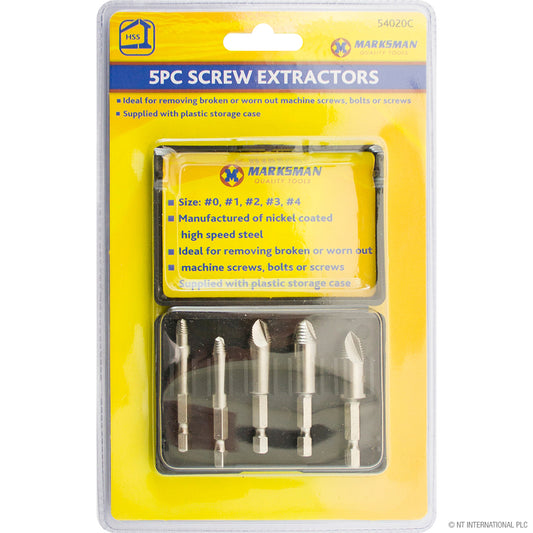 5pc Screw Extractor Set in a Convenient Blowcase