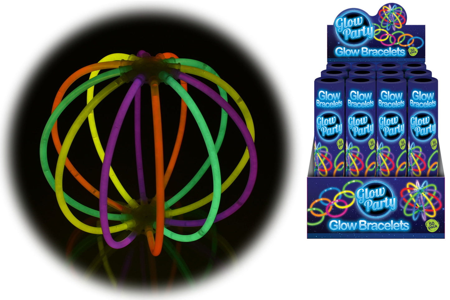 Illuminez la nuit avec un ensemble de 50 bracelets lumineux.