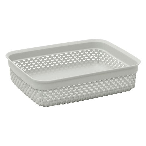 Organize with Style: Droplette 2.2L Storage Basket in Ice Grey .