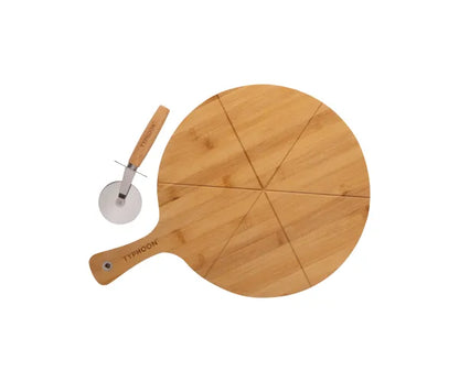 Delicious Diversity: World Foods Pizza Board & Cutter Set for Global Flavors.