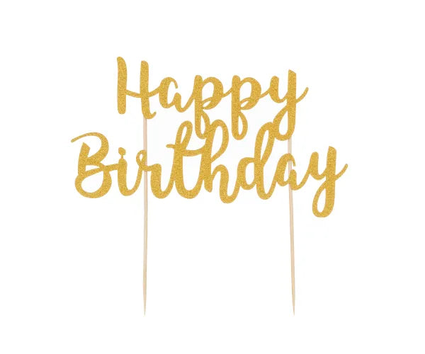 Happy Birthday Gold Cake Topper Celebrate in Style!