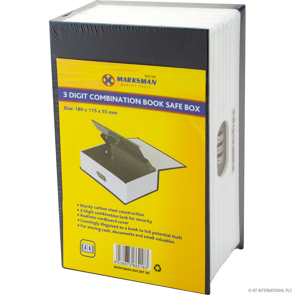 Coffre-fort livre à combinaison 3 chiffres, solution de rangement discrète pour la maison ou le bureau