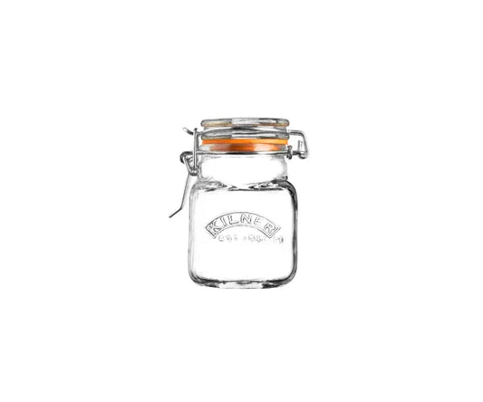 Elevate Your Kitchen Organization with 70ml Clip Top Square Spice Jar.