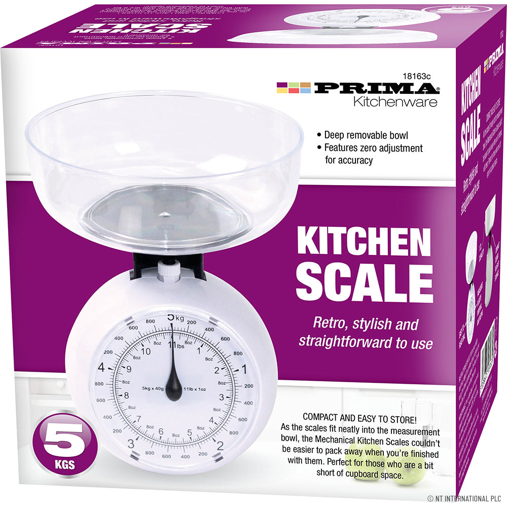Pèse-personne mécanique rond de cuisine 5 kg précis | Cadran facile à lire