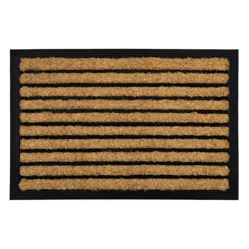 Paillasson en fibre de coco Jvl Tuffscrape - Motif à rayures Durable 40x60cm