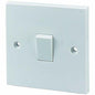 110A 1 Gang 1 Way Light Switch in Elegant White.