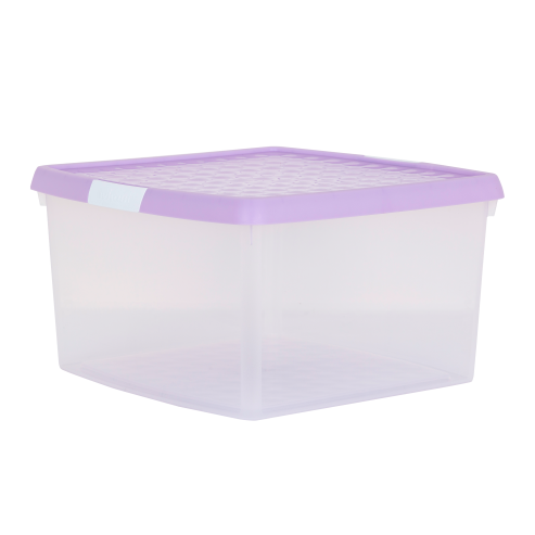 Wham® Clip 10.02 25.5L Box & Lid Clear Base Pink/Lilac Lids