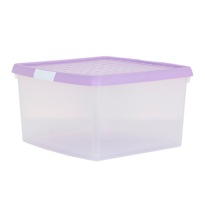 Wham® Clip 10.02 25.5L Box & Lid Clear Base Pink/Lilac Lids