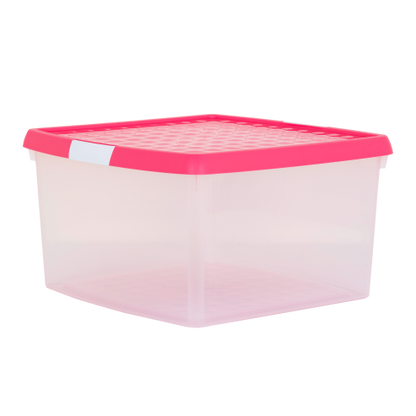 Wham® Clip 10.02 25.5L Box & Lid Clear Base Pink/Lilac Lids