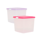 Wham® Clip 10.03 37L Box & Lid Clear Base Pink/Lilac Lids