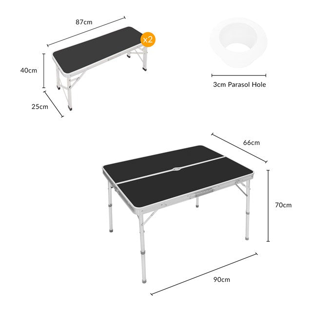 Portable Camping/Picnic Outdoor Table & Bench Set