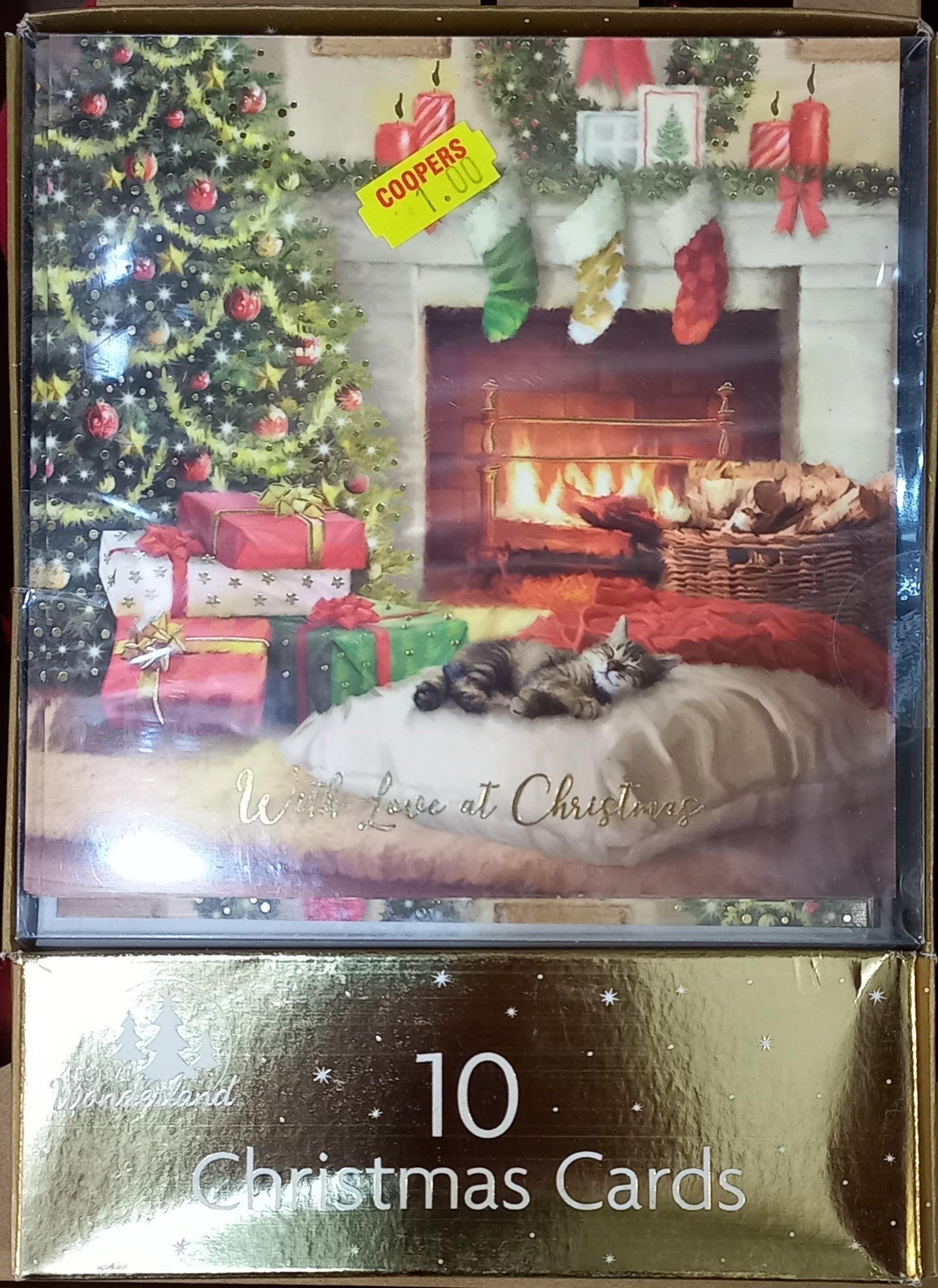 Lot de 10 cartes de Noël traditionnelles de luxe, format carré, motifs assortis