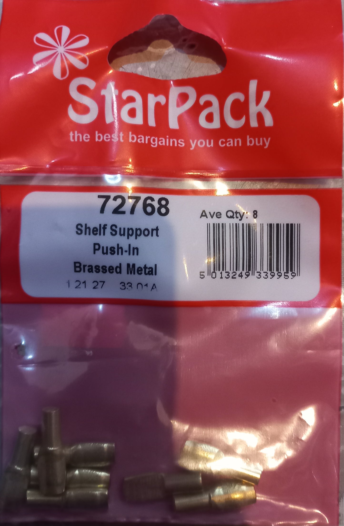 STARPACK SHELF SUPPORT PUSH-IN BRASSED METAL