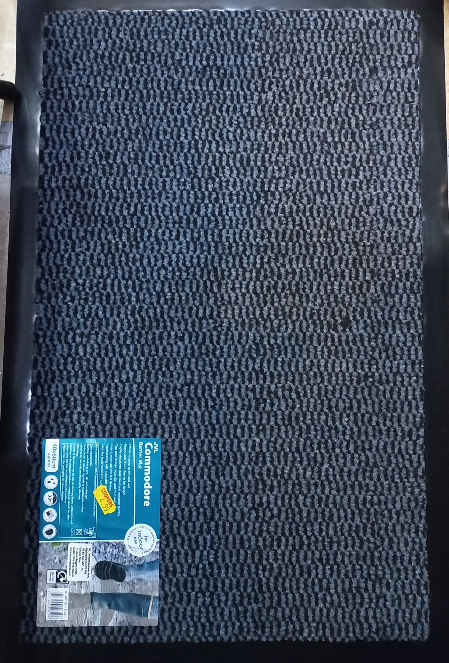 JVL COMMODORE BARRIER MAT 40X60CM BLUE