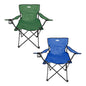 Folding Leisure Chair W/Cup Holder - Green or Blue