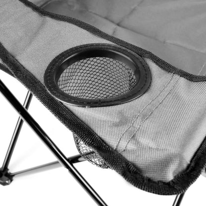 Folding Leisure Chair With Cup Holder - Grey