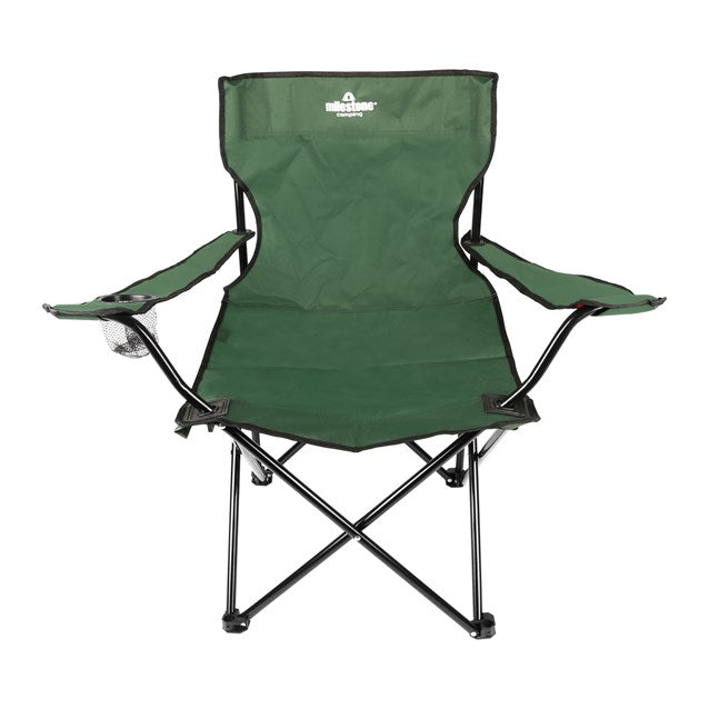 Folding Leisure Chair With Cup Holder - Green