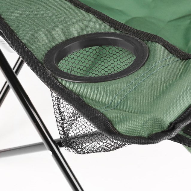 Folding Leisure Chair With Cup Holder - Green