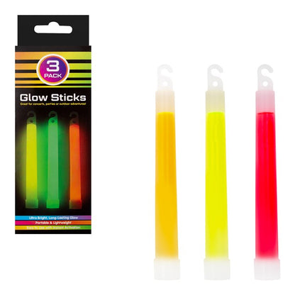 3 Pack 15cm Glow Sticks